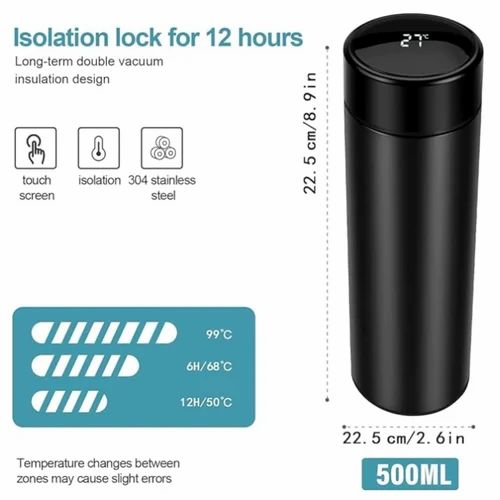 500ml Stainless Steel Temperature Water Bottle